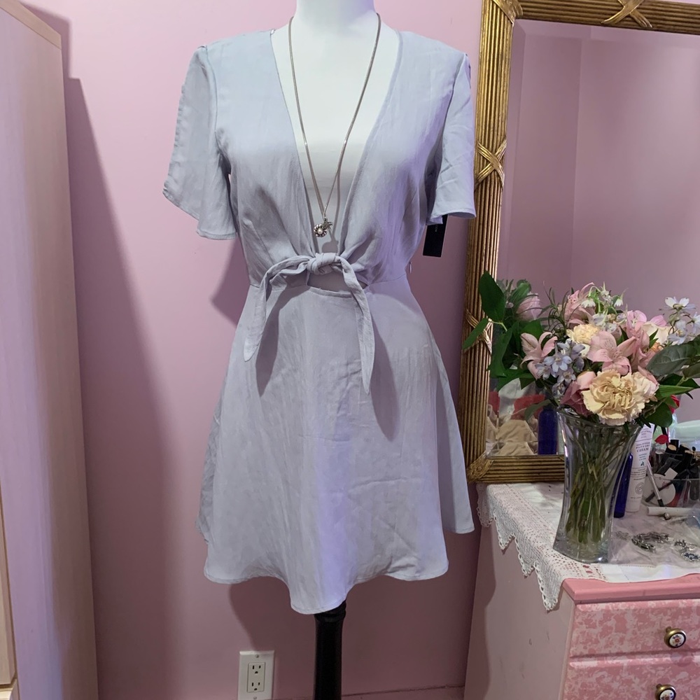 Lulus Sea Day Light Blue Skater Dress XS